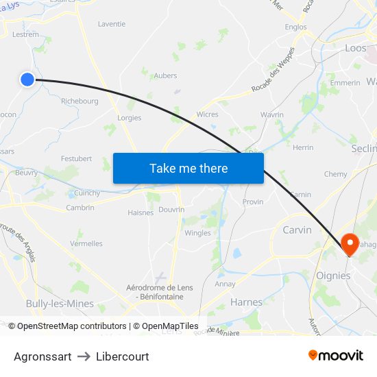 Agronssart to Libercourt map