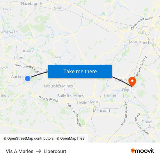 Vis À Marles to Libercourt map