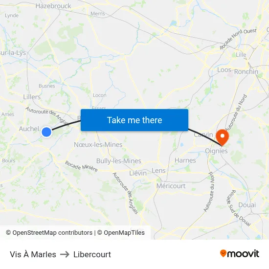 Vis À Marles to Libercourt map