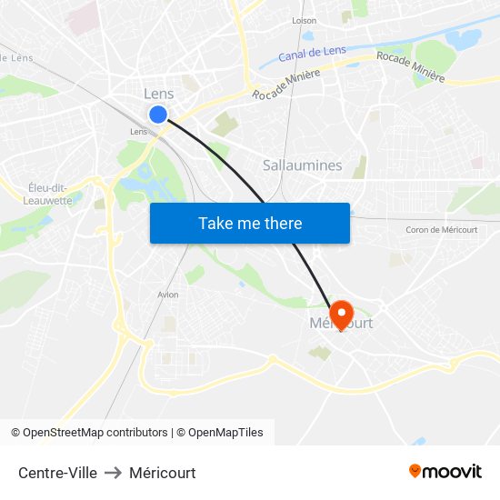 Centre-Ville to Méricourt map