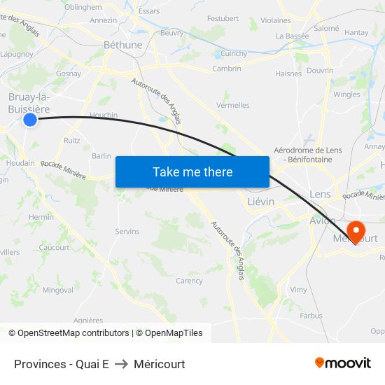 Provinces - Quai E to Méricourt map