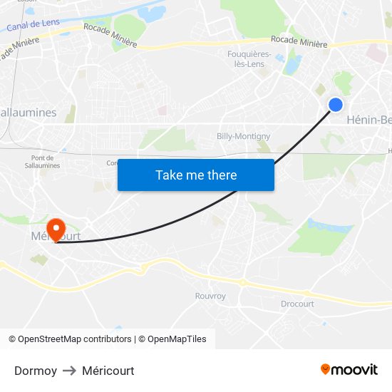 Dormoy to Méricourt map