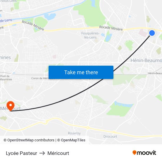 Lycée Pasteur to Méricourt map