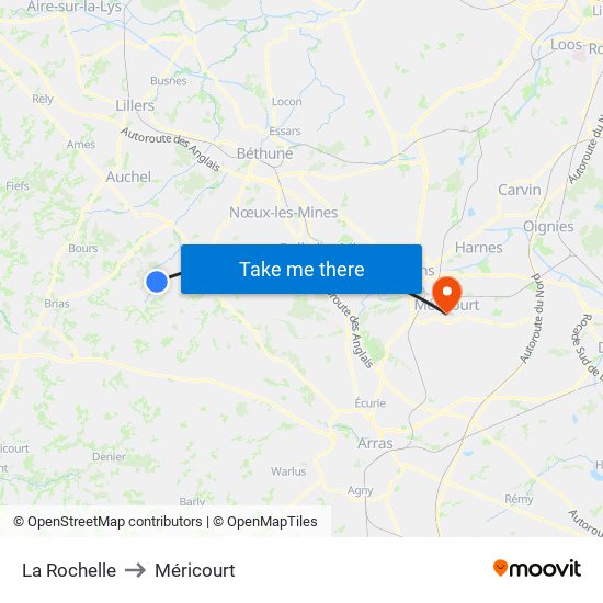 La Rochelle to Méricourt map