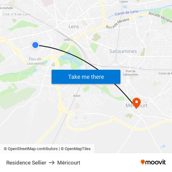 Residence Sellier to Méricourt map