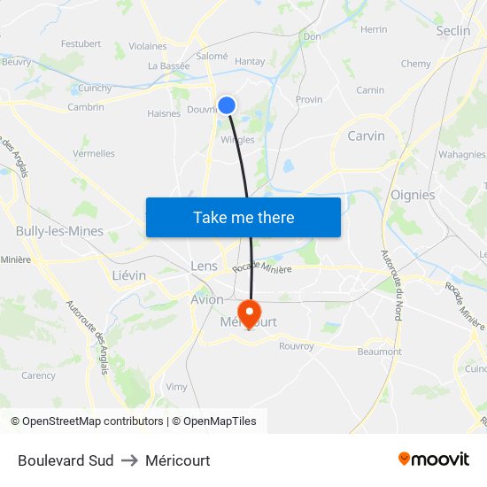 Boulevard Sud to Méricourt map
