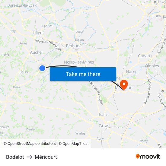 Bodelot to Méricourt map