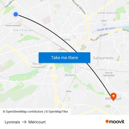 Lyonnais to Méricourt map