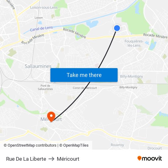 Rue De La Liberte to Méricourt map