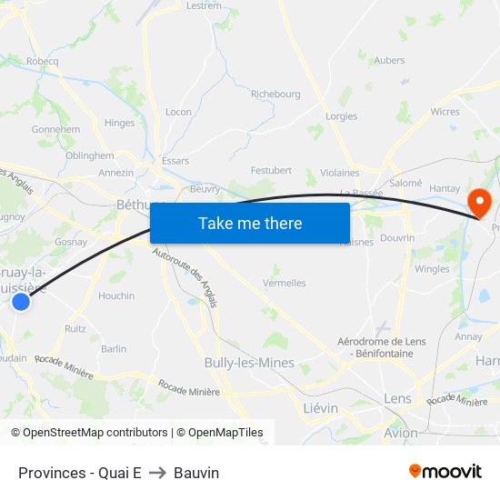 Provinces - Quai E to Bauvin map