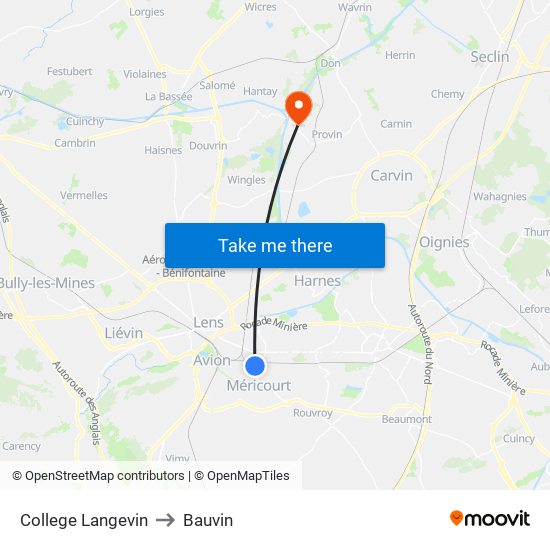 College Langevin to Bauvin map