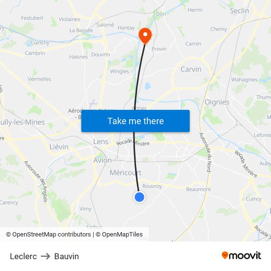 Leclerc to Bauvin map