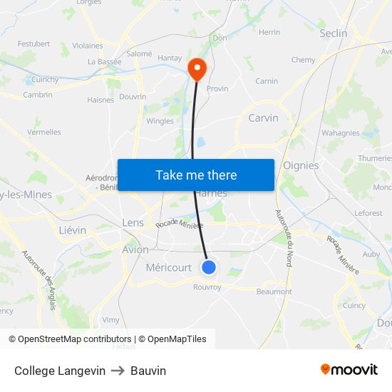 College Langevin to Bauvin map