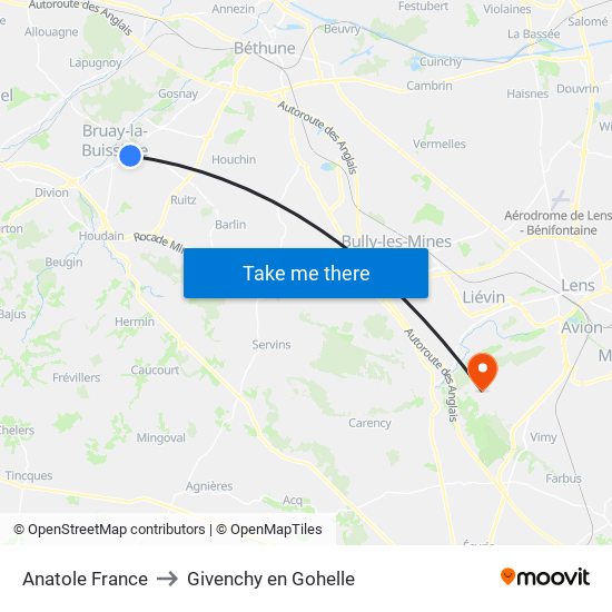 Anatole France to Givenchy en Gohelle map