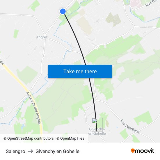 Salengro to Givenchy en Gohelle map
