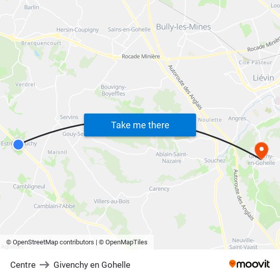 Centre to Givenchy en Gohelle map