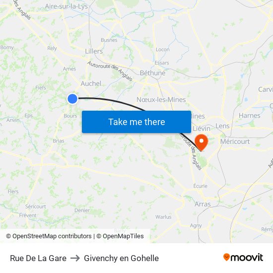 Rue De La Gare to Givenchy en Gohelle map
