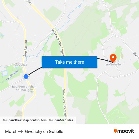 Morel to Givenchy en Gohelle map