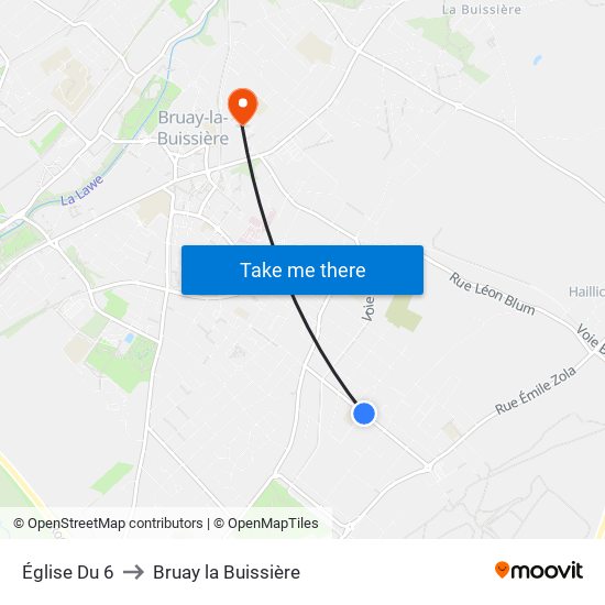 Église Du 6 to Bruay la Buissière map