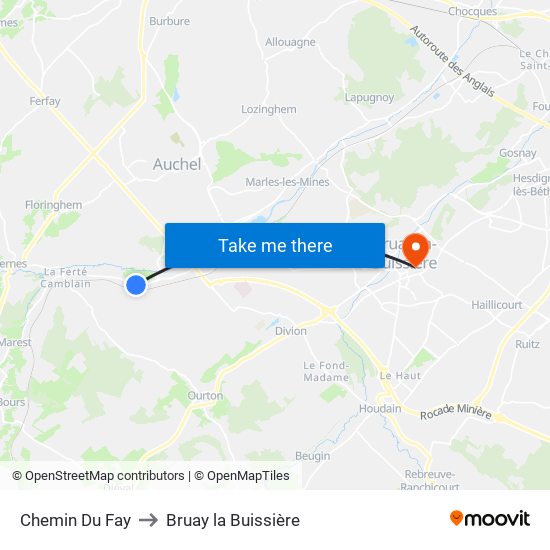 Chemin Du Fay to Bruay la Buissière map