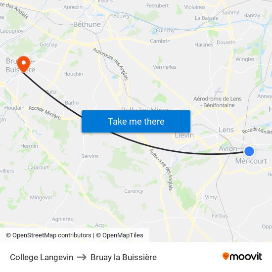 College Langevin to Bruay la Buissière map