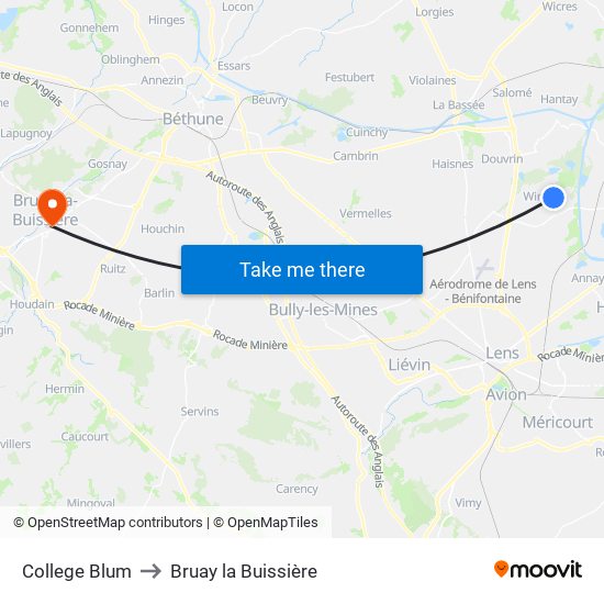 College Blum to Bruay la Buissière map