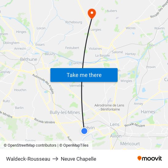 Waldeck-Rousseau to Neuve Chapelle map