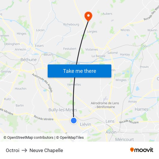 Octroi to Neuve Chapelle map