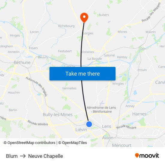 Blum to Neuve Chapelle map