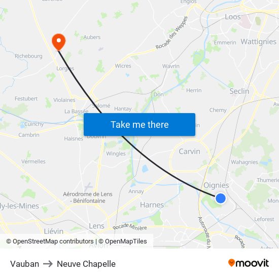 Vauban to Neuve Chapelle map