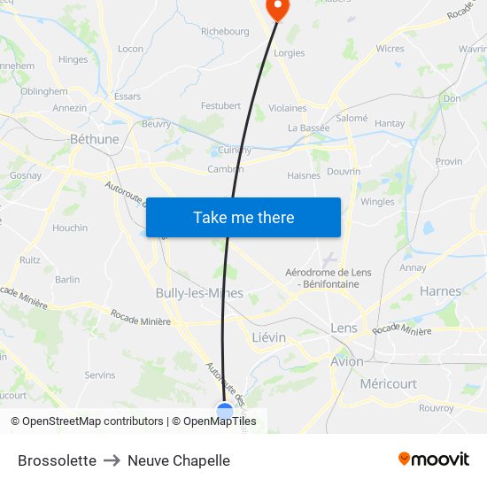 Brossolette to Neuve Chapelle map