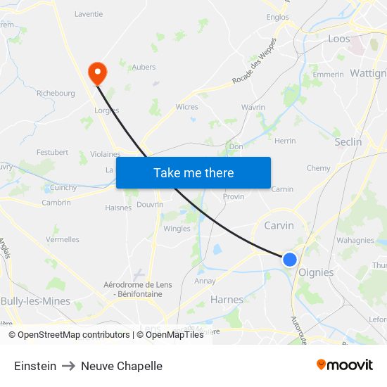 Einstein to Neuve Chapelle map