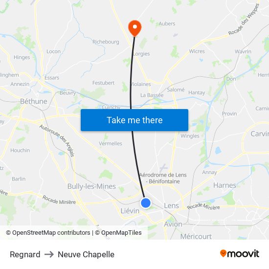 Regnard to Neuve Chapelle map