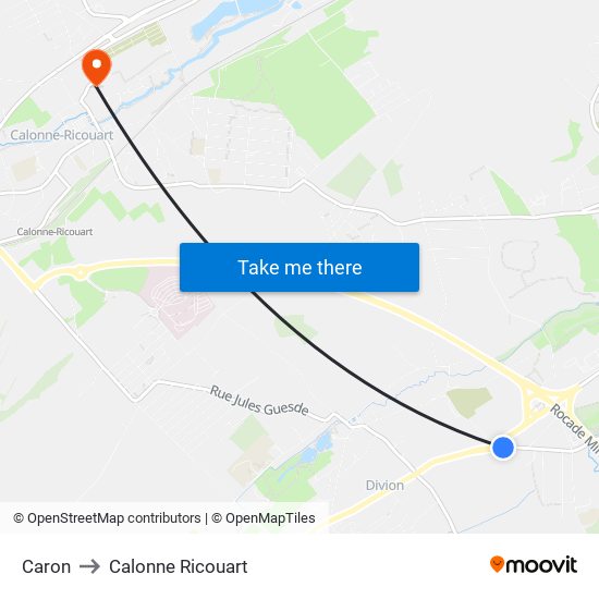 Caron to Calonne Ricouart map