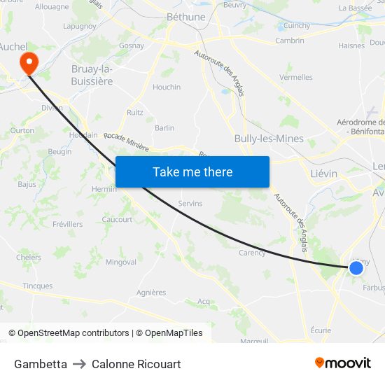 Gambetta to Calonne Ricouart map