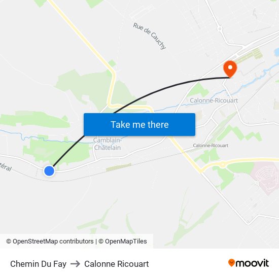 Chemin Du Fay to Calonne Ricouart map