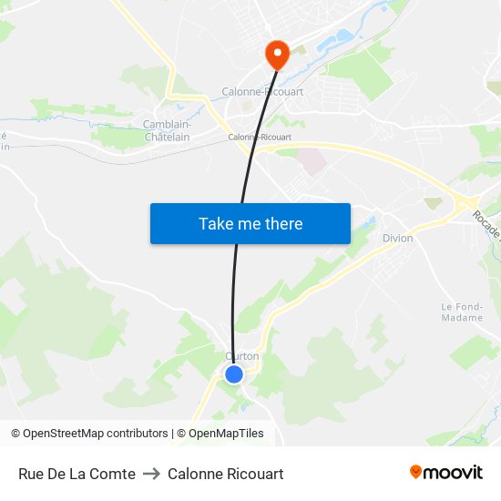 Rue De La Comte to Calonne Ricouart map