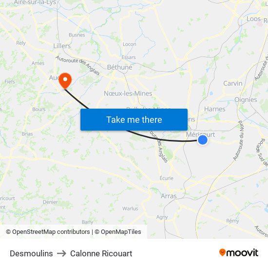 Desmoulins to Calonne Ricouart map