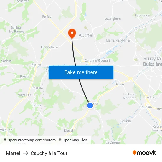 Martel to Cauchy à la Tour map