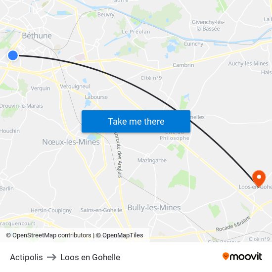 Actipolis to Loos en Gohelle map