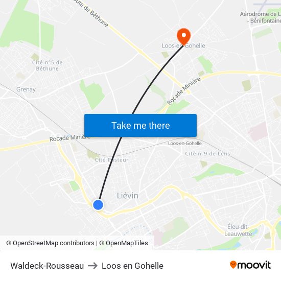 Waldeck-Rousseau to Loos en Gohelle map
