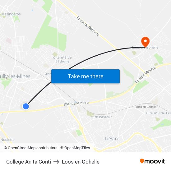 College Anita Conti to Loos en Gohelle map