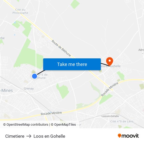 Cimetiere to Loos en Gohelle map
