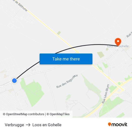 Verbrugge to Loos en Gohelle map