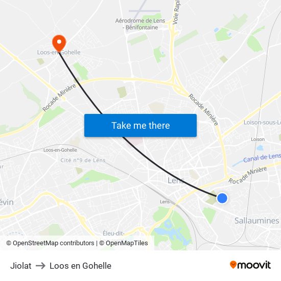 Jiolat to Loos en Gohelle map