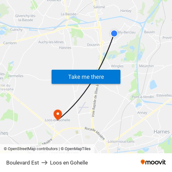 Boulevard Est to Loos en Gohelle map