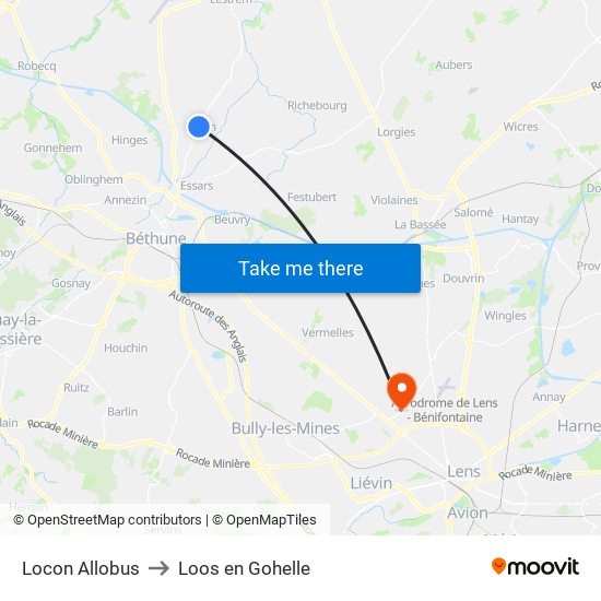 Locon Allobus to Loos en Gohelle map