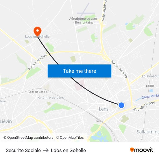 Securite Sociale to Loos en Gohelle map