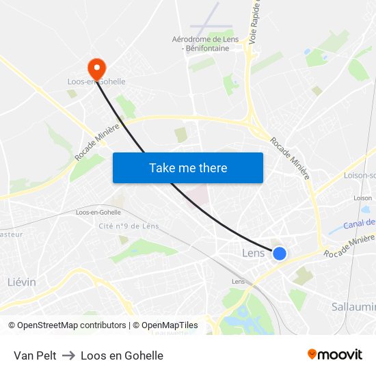 Van Pelt to Loos en Gohelle map