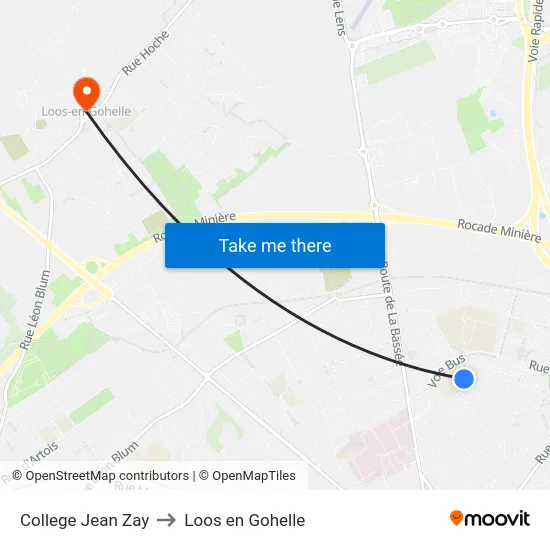 College Jean Zay to Loos en Gohelle map